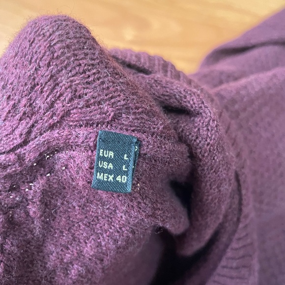 Burgundy Massimo Dutti Knitted Sweater (L) - Picture 7 of 8